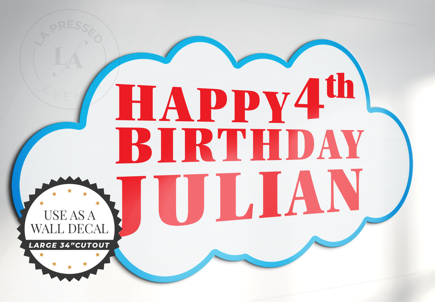 Cloud Cutout - Happy Birthday Sign