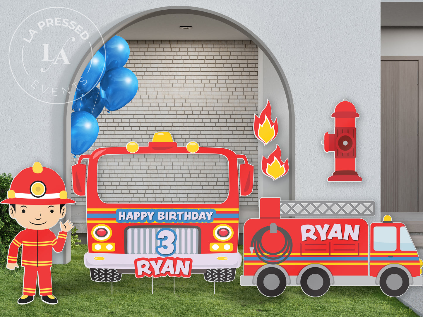 Fire Truck Photo Booth Cutout