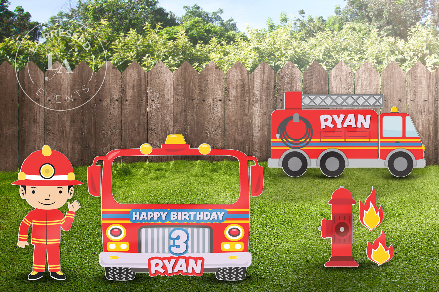 Fire Truck Photo Booth Cutout