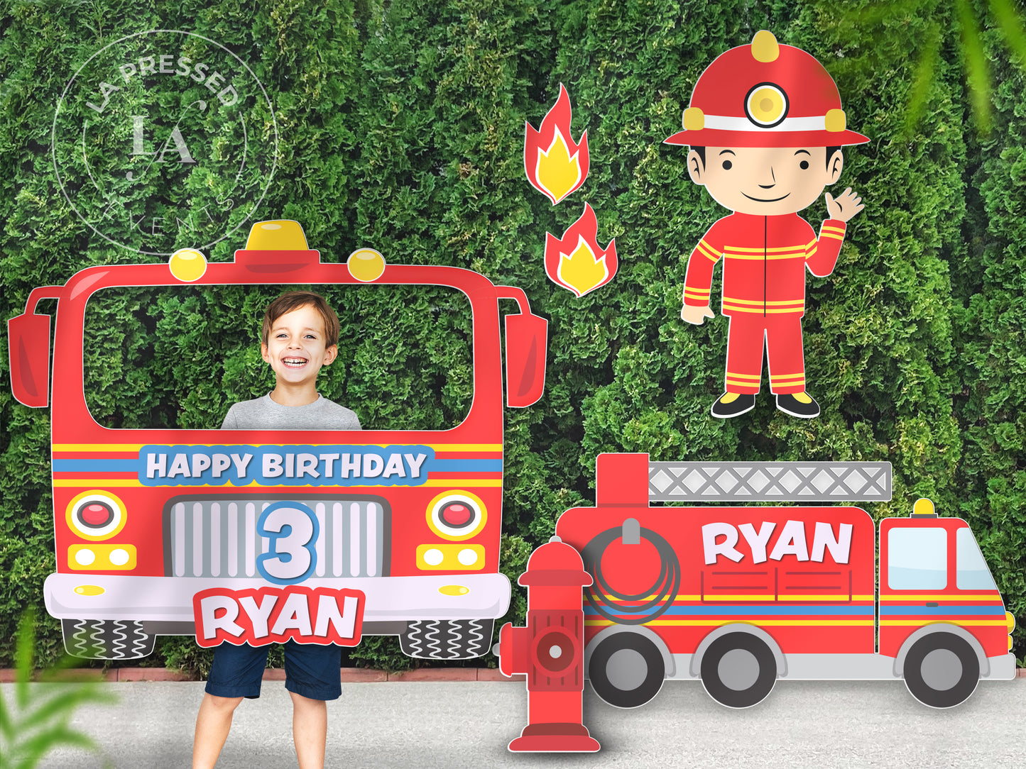 Fire Truck Photo Booth Cutout