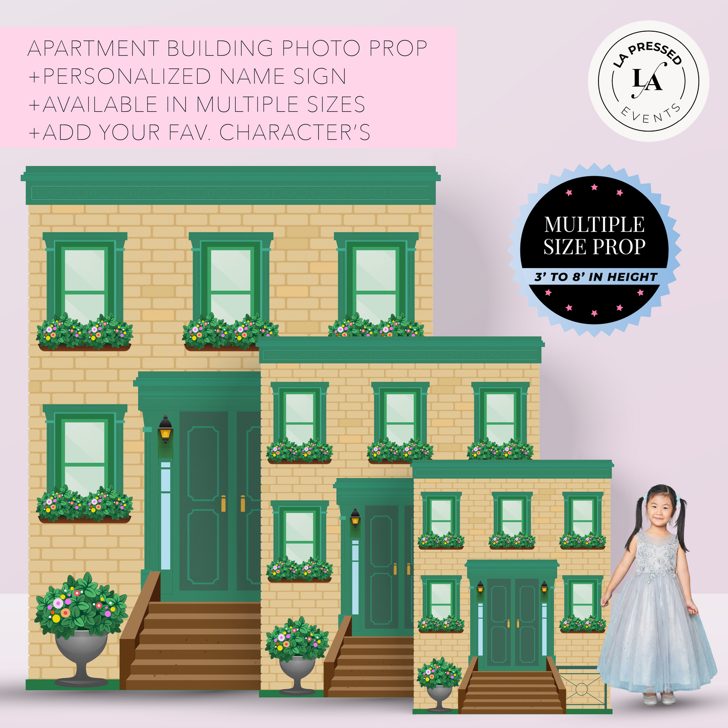 Personalized Street Sign | Apartment Building Party Props | Custom Name & Age Sign | Kids Birthday Photo Booth Backdrop | Party Decorations