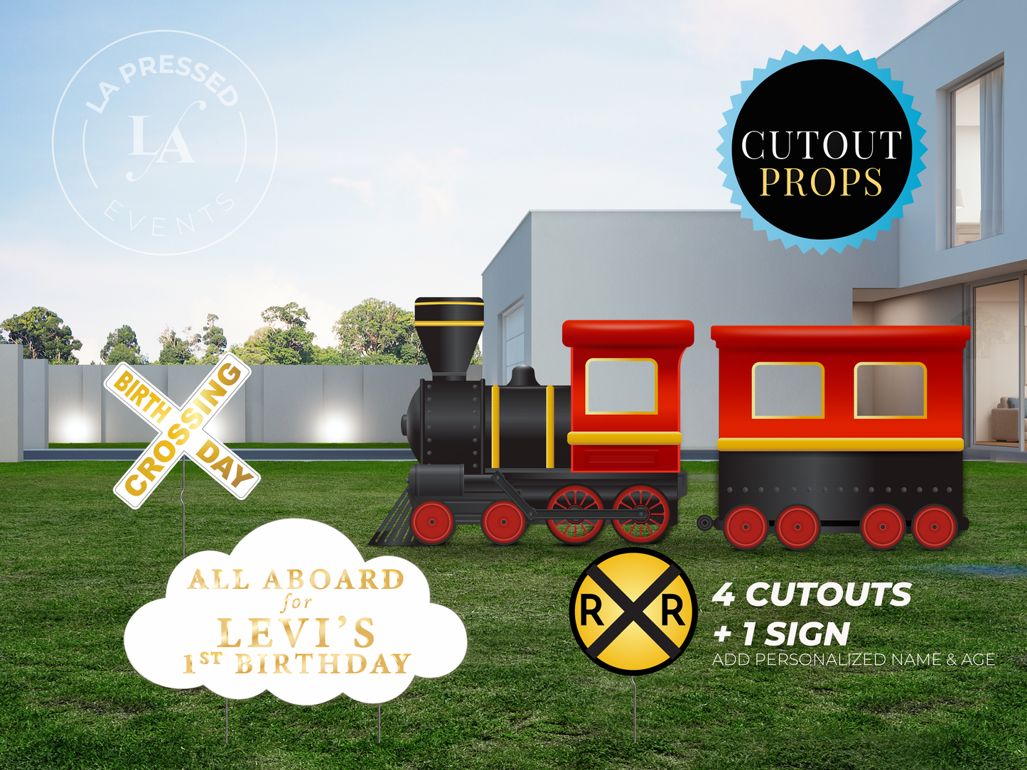 Train Birthday Party Cutouts, Personalized Train Party Decorations, Railroad Birthday Props, Train Engine Photo Prop, Custom Train Party Decor