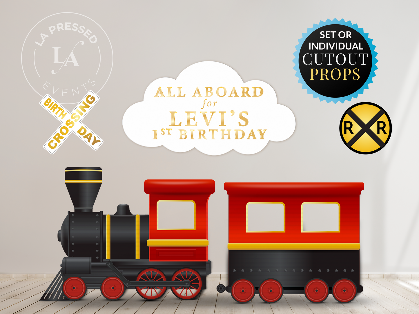 Train Birthday Party Cutouts, Personalized Train Party Decorations, Railroad Birthday Props, Train Engine Photo Prop, Custom Train Party Decor