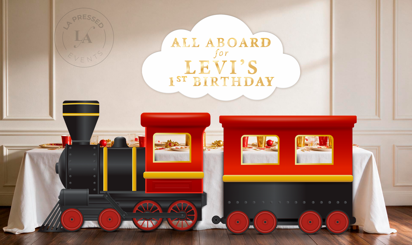 Train Birthday Party Cutouts, Personalized Train Party Decorations, Railroad Birthday Props, Train Engine Photo Prop, Custom Train Party Decor