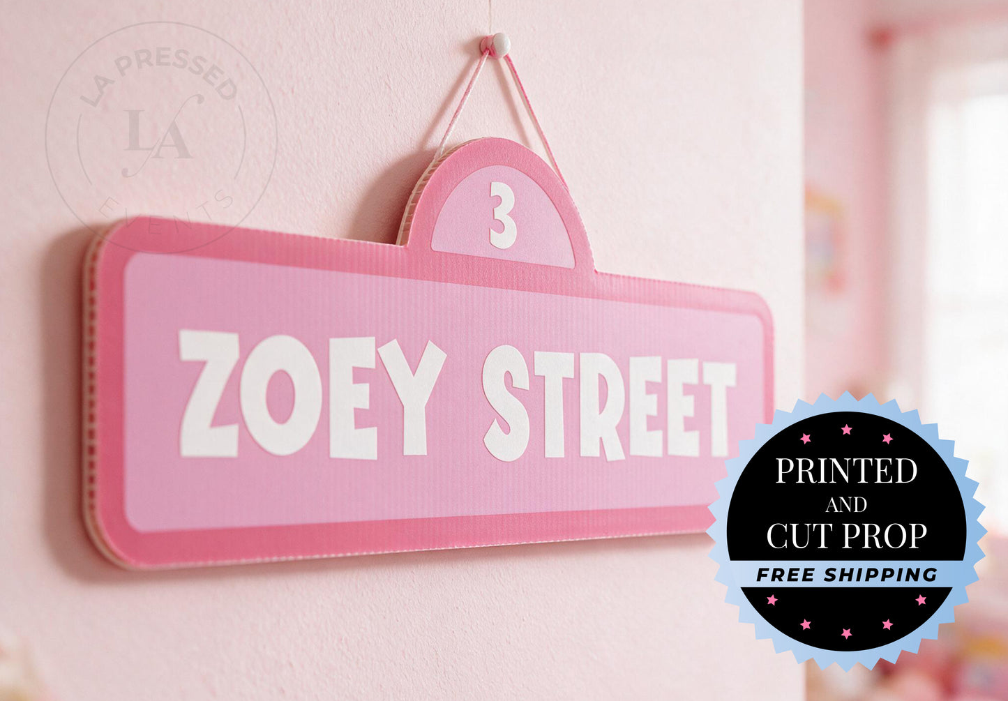 Personalized Street Sign | Apartment Building Party Props | Custom Name & Age Sign | Kids Birthday Photo Booth Backdrop | Party Decorations