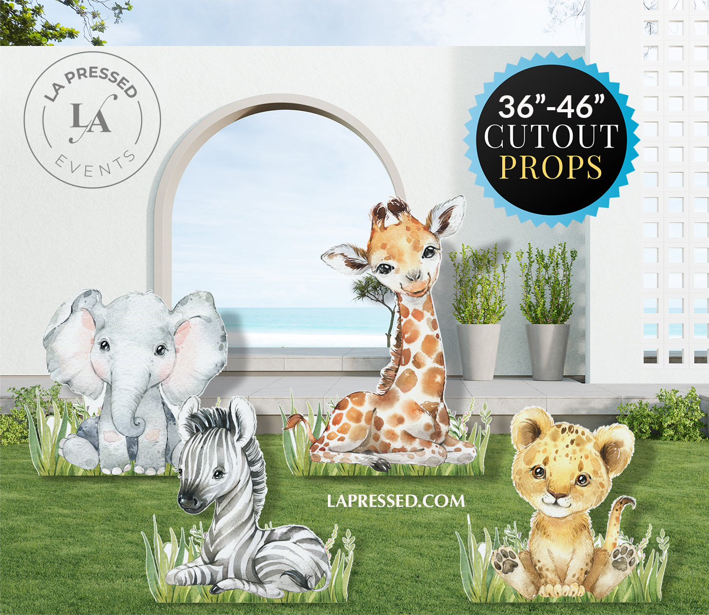 Baby Safari Animals Baby Shower Cutouts