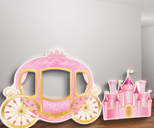 Princess Carriage & Castle Photo Prop Cutout